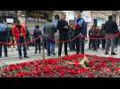Flowers lain for the victims of deadly Istanbul bombing