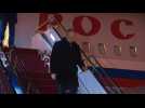 Russian president Vladimir Putin arrives in Kyrgyzstan