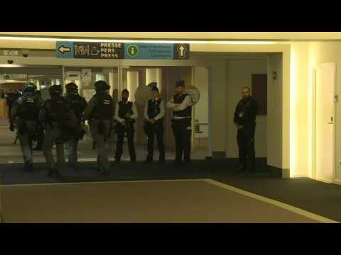 Scene outside Brussels courtroom as the trial of suspects in the March 2016 attacks opens