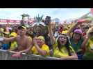 Brazilian fans watch World Cup match against South Korea in Copacabana
