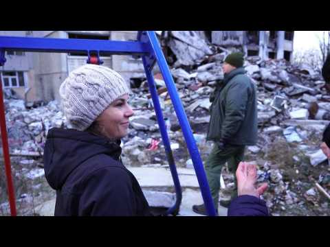 German Foreign Minister Baerbock visits strike sites in Kharkiv