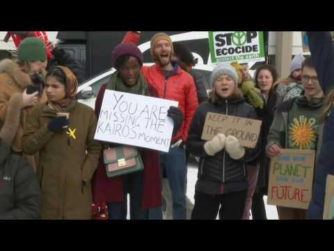 Greta Thunberg attends 'Fridays for Future' demo in Davos