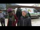 Greta Thunberg arrives in Davos