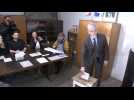 Retired Czech general and presidential candidate Petr Pavel votes in election