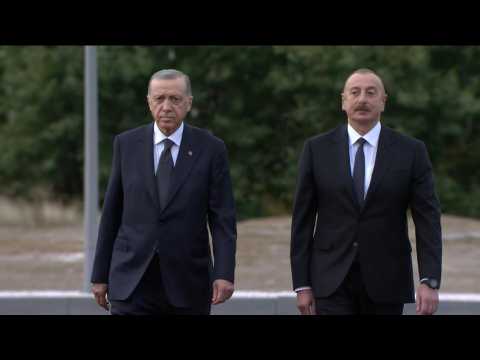 Turkish president welcomed by Azerbaijani counterpart
