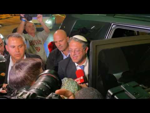 Ben-Gvir arrives at campaign HQ after polls close in Israeli election