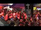 Brazil: supporters celebrate as Lula holds narrow leads