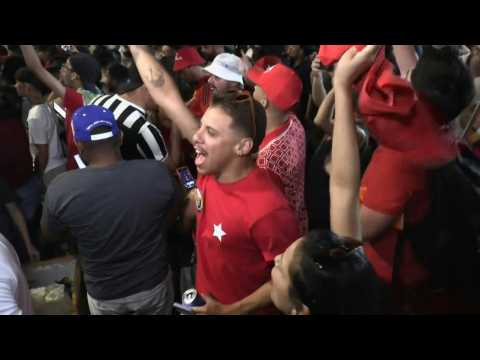 Lula supporters celebrate as candidate gets in front of Bolsonaro in Brazil presidential election