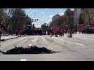 Debris cleared after strikes in downtown Kyiv