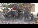 French rescuers work at site of collapsed building after Turkey's deadly quake