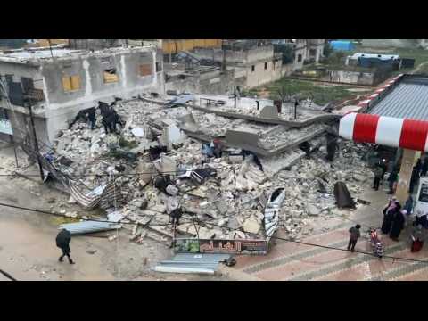 Rescuers search for survivors under rubble in Syria's Idlib