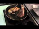 Pancetta wrapped chicken breast, braised Savoy cabbage, roasted baby potatoes, tarragon sauce