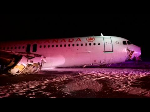 Air Canada flight hit power lines, antennae array before crash landing