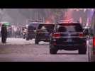 Trump motorcade leaves Metropole Hotel in Hanoi