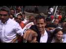 Venezuela's Juan Guaido arrives at Caracas square