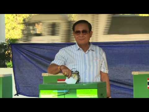 Thai junta leader votes in general election