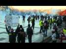 "Yellow vest" protesters gather near Eiffel Tower in Paris