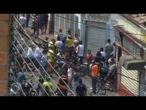 Venezuelans in the streets after clashes near Colombia border