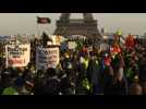 "Yellow vest" protesters gather near Eiffel Tower in Paris