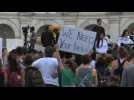 Students protest for action on climate change outside US capitol
