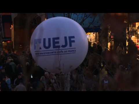 French protesters rally in Paris against anti-Semitism