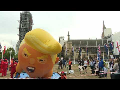 'Trump baby' blimp inflated in Parliament Square