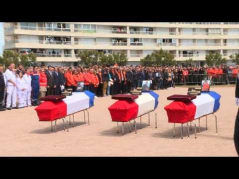 French president pays tribute to lifeboat crew killed at sea