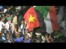 Sudanese take part in second day of general strike in Khartoum at night