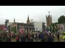 Anti-Trump protesters rally around Parliament Square