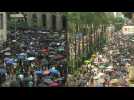Flouting police ban, Hong Kong protesters flood city streets
