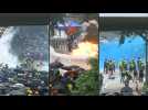 Tear gas and water cannon as Hong Kong police clash with protesters