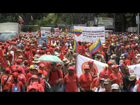 Protesters gather in Caracas for an anti-US "imperialism" march