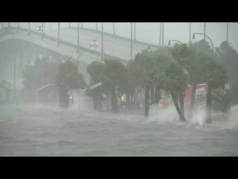 Strong winds and grey skies as Hurricane Dorian crawls to Florida