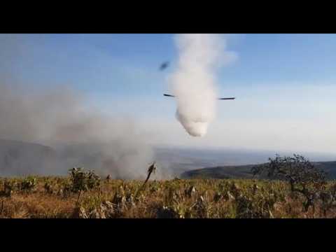 Firefighters combat wildfires in Brazil's Mato Grosso
