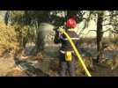 Firefighters fighting wild fires in south of France