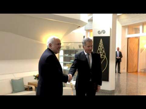 Finnish President greets Iranian foreign minister in Helsinki
