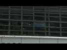 HK protests: damage at police station