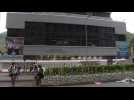 Police station damaged in Hong Kong protests