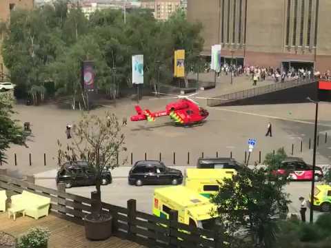 Helicopter on scene at Tate Modern after child falls from height in London