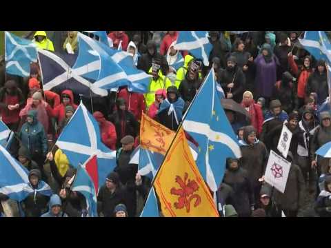 Scottish independence supporters hold rally in Glasgow