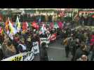 Protesters march in Paris against pension reform