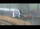 French TGV train derails on Strasbourg-Paris line, emergency services at the site