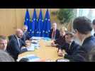 Macron, Merkel and EU Council chief Michel meet before summit