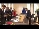 EU Council chief meets with Macron for budget talks in Brussels