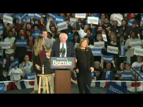 'I have a good feeling,' says Sanders as he awaits Iowa caucus results