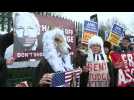 Protest in London against Julian Assange's extradition to the US