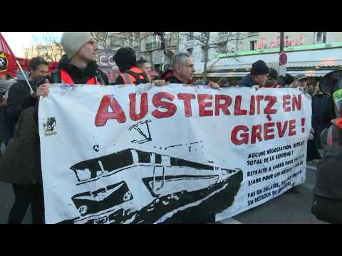 Protesters again take to the streets of the French capital against pension reform
