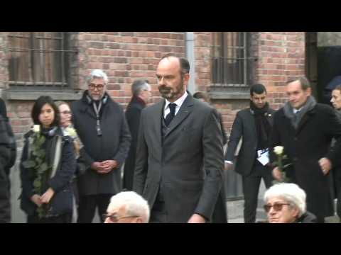 French PM Philippe lays wreath at Aushwitz-Birkenau Death Wall