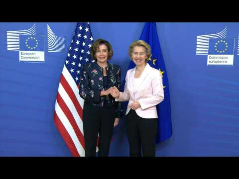 US Speaker of the House Nancy Pelosi meets EU's Ursula von der Leyen