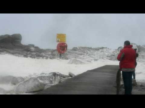 Strong winds and waves as storm Dennis hits western France